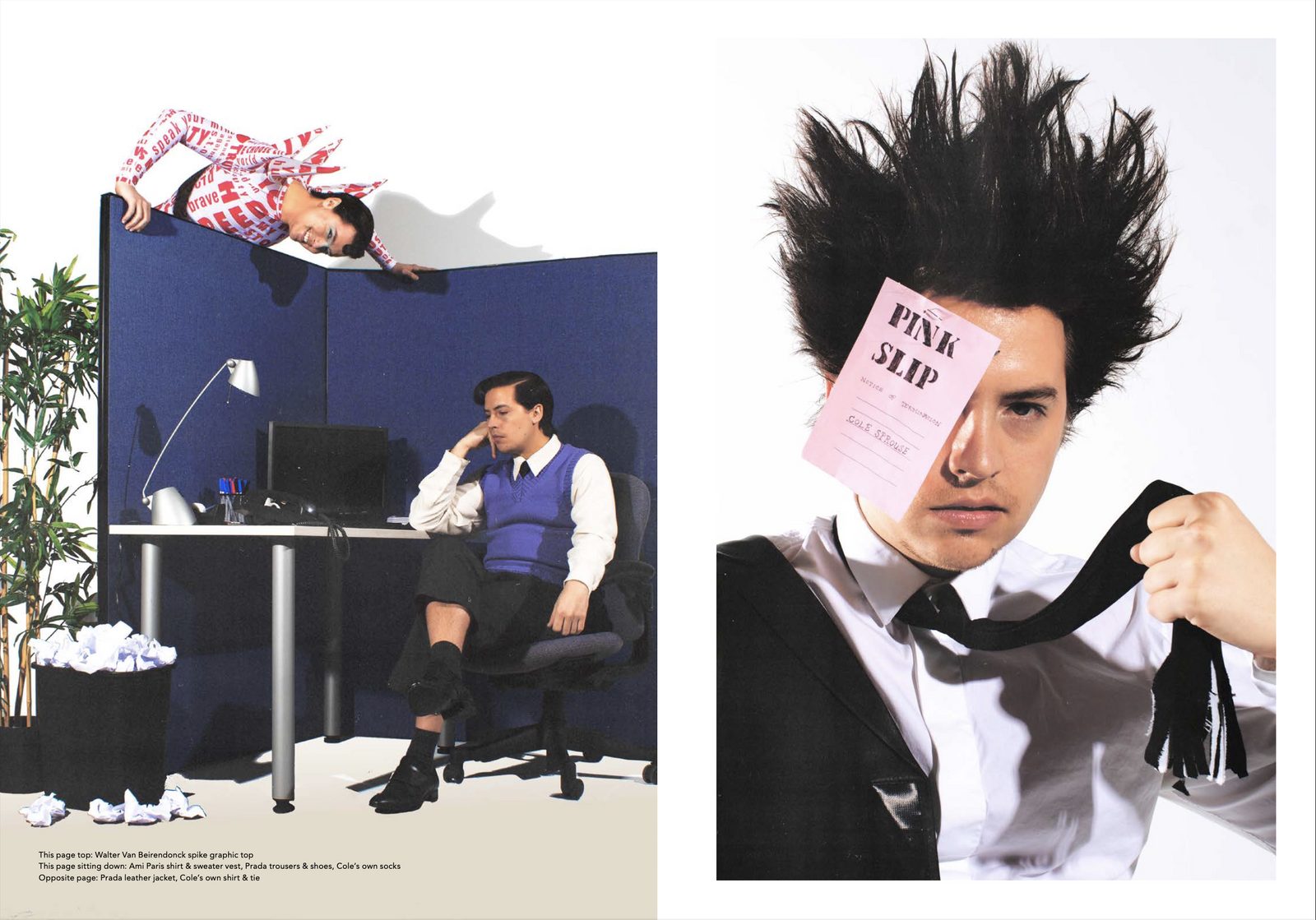 Cole Sprouse — Puss Puss Magazine editorial, set design by Rader Turner